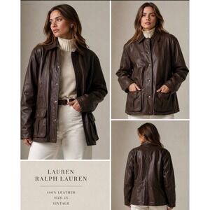 Lauren Ralph Lauren Dark Brown Leather Jacket